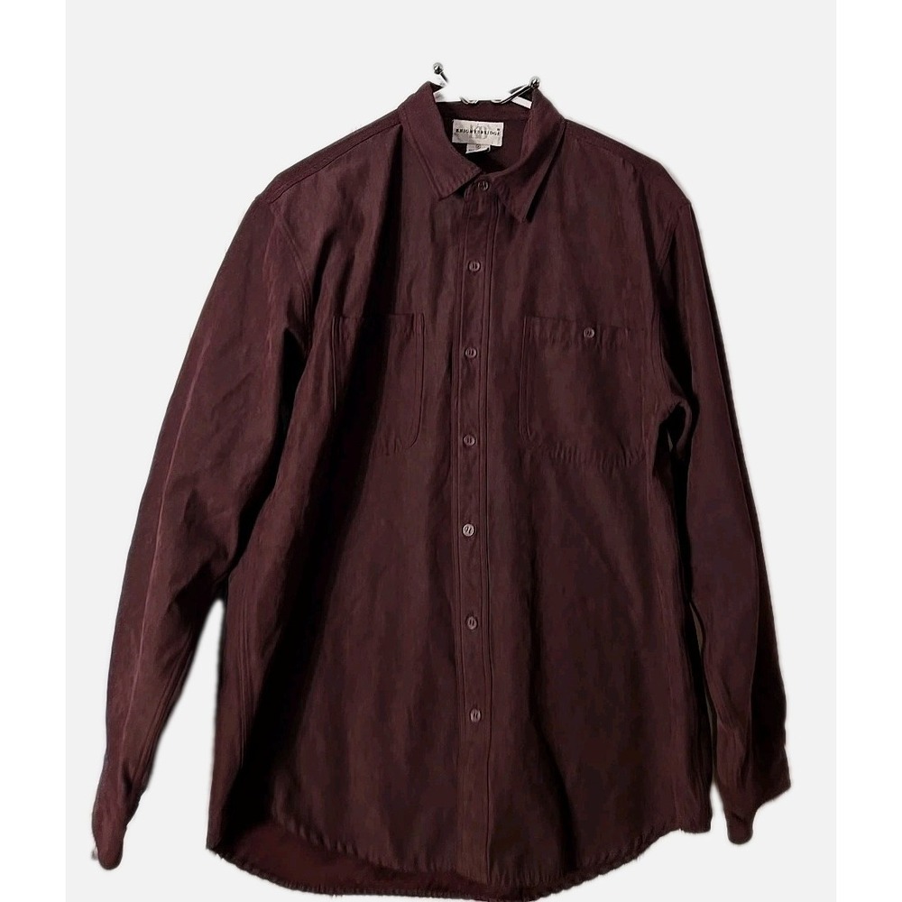 Knightsbridge Mens Long Sleeve  Shirt Size Medium  Chocolate Brown